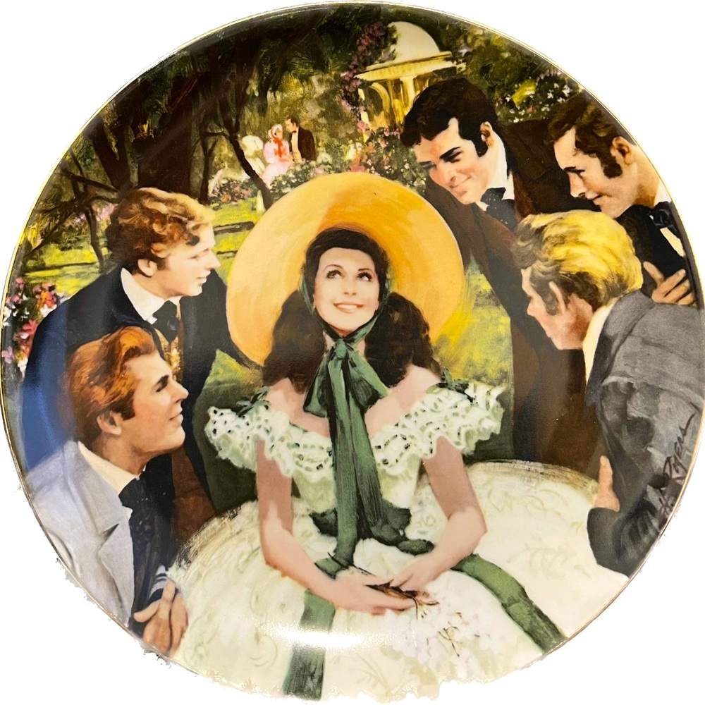Scarlett and Her Suiters Golden Anniversary Plate